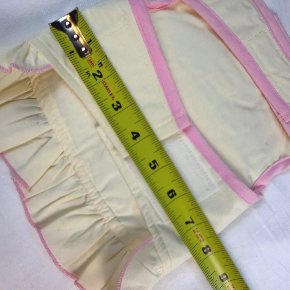Boutique Dog Dress XS Yellow Pink Heart Ruffle Pet Apparel NWT